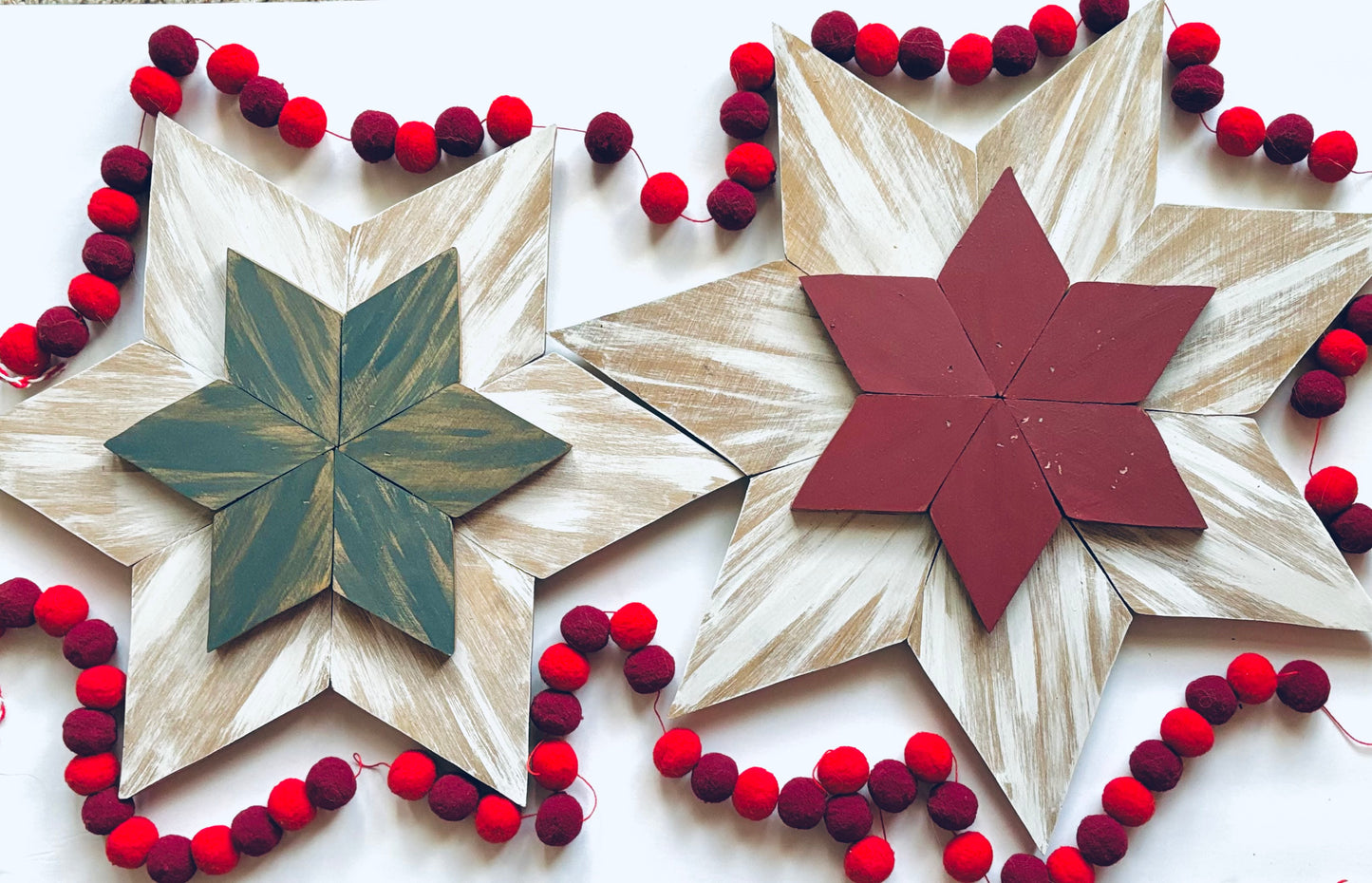 Solid Wood Snowflake Set